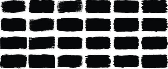 Poster - Brush strokes vector. Paint, ink brush, brush strokes, brushes, lines, frames, buttons, grungy rough grunge thick paint line texture. Brush line set. 