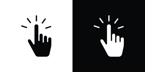 Aufkleber - Hand click icon black silhouette for web, and mobile app