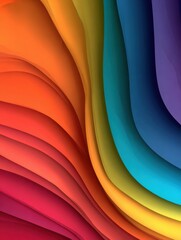 Poster - Layered Gradient Lines Illustrate Emotional Complexity Using Vibrant Colors Blending Harmoniously in a Captivating Display