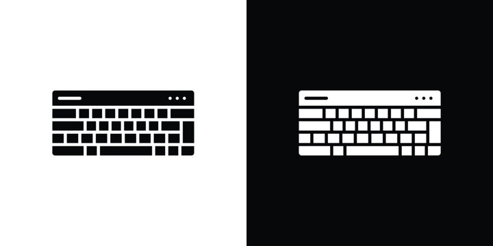 Keyboard icon black silhouette for web, and mobile app