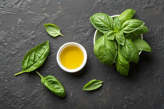 Glass Cup of Cooking Oil on Black Background – Minimalist Food Ingredient Styling
