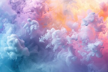Poster - Swirling cloudscape of ethereal blues purples and pinks creates a dreamy atmosphere