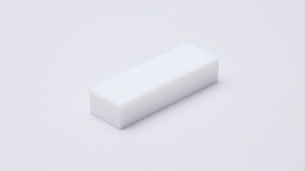 Aufkleber - Minimalist white rectangular object with smooth surfaces placed against a plain light background, featuring soft lighting and gentle shadows for subtle dimension.