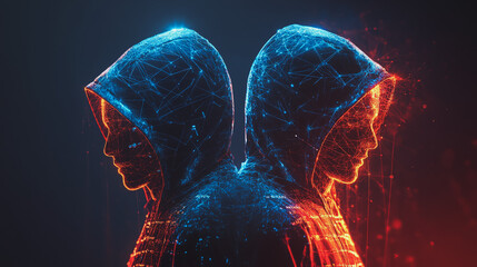 Hacker are planning to hack and attack networks and cyber security , innovative digital city with connection network reciprocity future wireless digital city and social media networking