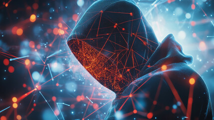 Hacker are planning to hack and attack networks and cyber security , innovative digital city with connection network reciprocity future wireless digital city and social media networking