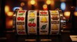 © rahma - Close-up view of an old fashioned slot machine with classic symbols and warm lighting