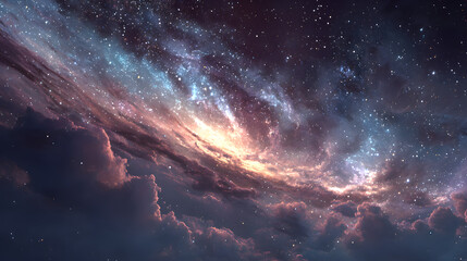 Wall Mural - Galaxy and stars in outer space: a night sky background of the universe