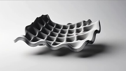 Abstract Paper Sculpture: A Wavy Minimalist Architectural Design Concept