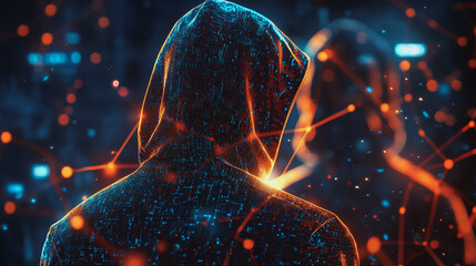 Hacker are planning to hack and attack networks and cyber security , innovative Smart city and graphs with statistics to analyze business potential and predict future developments in company growth.