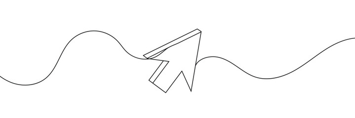 Aufkleber - Continuous drawing of cursor arrow. One line icon of cursor arrow. One line drawing background. Vector illustration. Cursor arrow icon.
