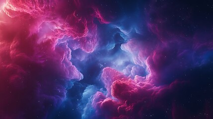 Cosmic Nebula Cloudscape with Pink and Blue Hues for Space Backgrounds and Visual Effects