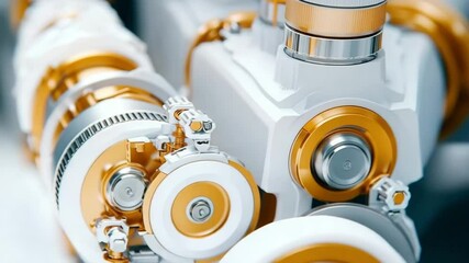 Poster - Detailed close-up of a modern engine component showcasing intricate design and advanced technology in an automotive setting