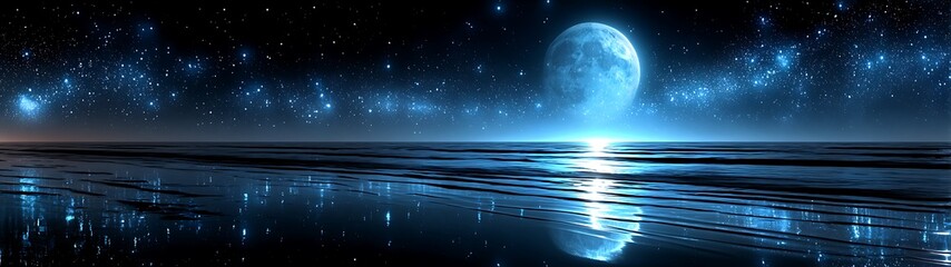 Night sky over calm water