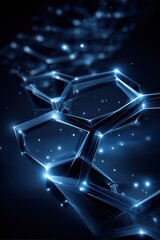 Abstract intricate network of glowing interconnected shapes