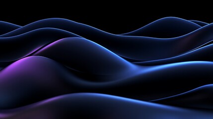 Poster - Abstract 3D waves background with smooth gradient and fluid shapes for modern design