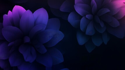 Poster - Purple floral fantasy background, abstract flower illustration with elegant bloom and dark ambiance
