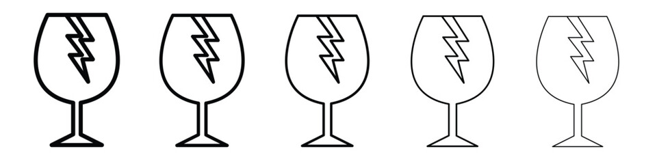 Box fragile icon Symbol concept for web design.simple line vector icon. logo illustration.