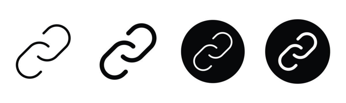 Chain, link icon , attach link icon set , vector illustration . 