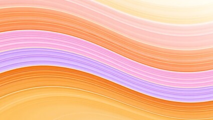 Poster - Abstract Wave Background Pastel Orange, Pink, and Purple Swirls