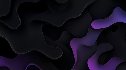 Poster - Abstract dark background with purple waves. Modern, elegant backdrop for presentations