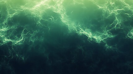 Poster - Abstract dark green background with ethereal glowing energy, perfect for digital design