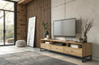 © inkwelldesigns - Modern living room interior with tv console and decorative elements