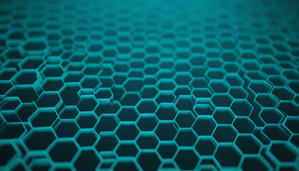 Poster - Green honeycomb background
