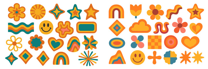 Poster - Colorful abstract shapes and designs in vibrant hues creating a playful visual composition for artistic projects