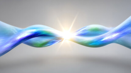 Poster - A captivating abstract representation of connectivity, showcasing swirling colors converging towards a bright central point of light.