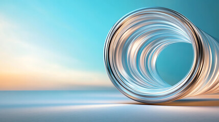 Poster - A mesmerizing swirl of light and color showcasing a futuristic tube, blending art and technology in a stunning visual.