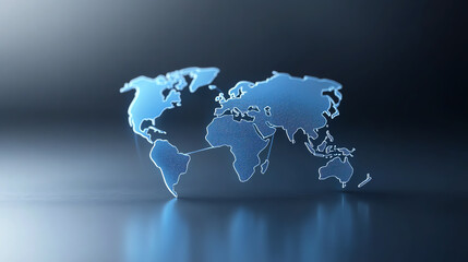 Poster - A modern digital representation of the world map, showcasing global connectivity in technology. Perfect for tech-related projects.