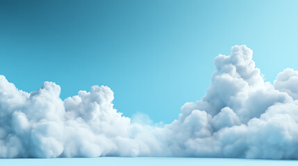 Poster - A serene blue sky filled with fluffy white clouds, creating a peaceful and tranquil atmosphere perfect for nature lovers.