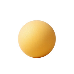 Poster - smooth yellow spherical object isolated on white background for creative design and artistic project