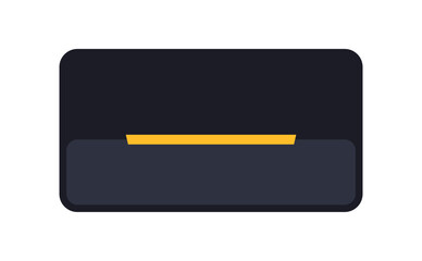 Poster - Minimal Dark UI Panel with Status Bar. Modern Interface Module Yellow Line. Clean Dashboard Element in Dark Theme