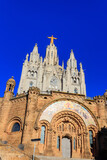 Expiatory Church of the Sacred Heart of Jesus on the summit of Mount Tibidabo in Barcelona, Catalonia, Spain