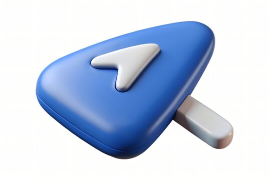 3d render of a blue cursor icon popsicle