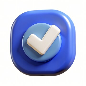 3d render of a blue checkmark icon