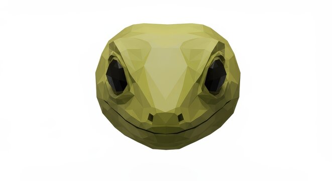 Low Poly Gecko Head: A Geometric Reptile Portrait