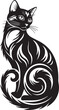 © Fatema Munny - A stylized black and white silhouette of a cat.