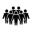 © Hena - Group of people silhouette icon isolated on white background