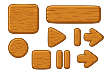 Fototapete - Various wooden shapes designed for digital interfaces arranged on a white background for usability testing