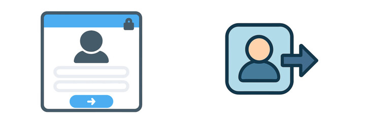 Poster - Login screen and user icon display for online account access and security verification in digital services