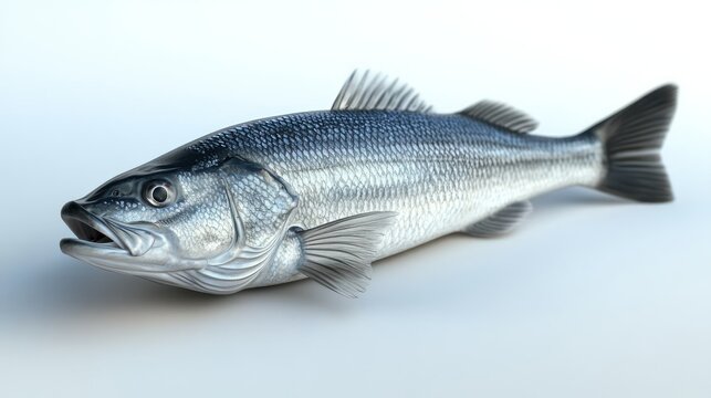 Detailed 3D rendering of a whole fish