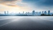 © PhanDesigns - Cityscape Horizon Asphalt Road Leading to Modern Skyline, Urban , Cityscape