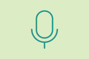 Poster - Microphone icon. icon related to UI elements. suitable for web site, app, user interfaces,element, printable etc. line icon style. simple vector design editable