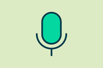 Poster - Microphone icon. icon related to UI elements. suitable for web site, app, user interfaces,element, printable etc. flat line icon style. simple vector design editable