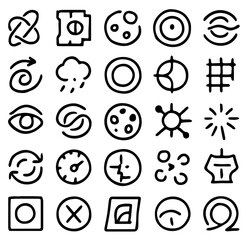 Poster - A collection of round, black, glossy smiley face vector icons for web design and internet buttons
