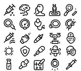 Poster - Black vector medical icons set, a web button design illustration with people and a clock symbol