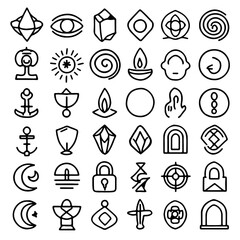 Poster - This vector set offers black wedding icons for web design, featuring symbols like arrows, circles, and hand gestures