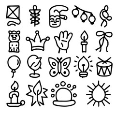 Poster - Vector icon set for various designs, including travel, holiday, and eco illustrations